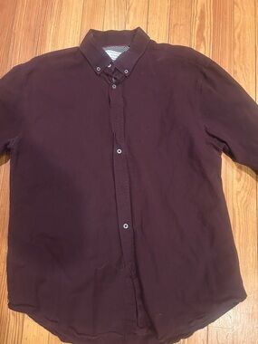 Five Four Men's Button-Down Shirt in Burgundy
